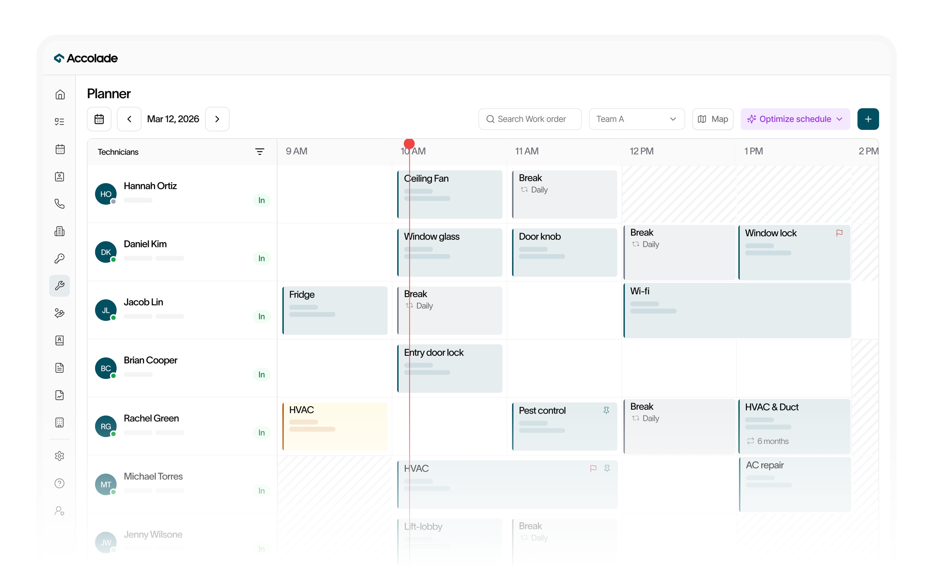 Accolade maintenance planner
